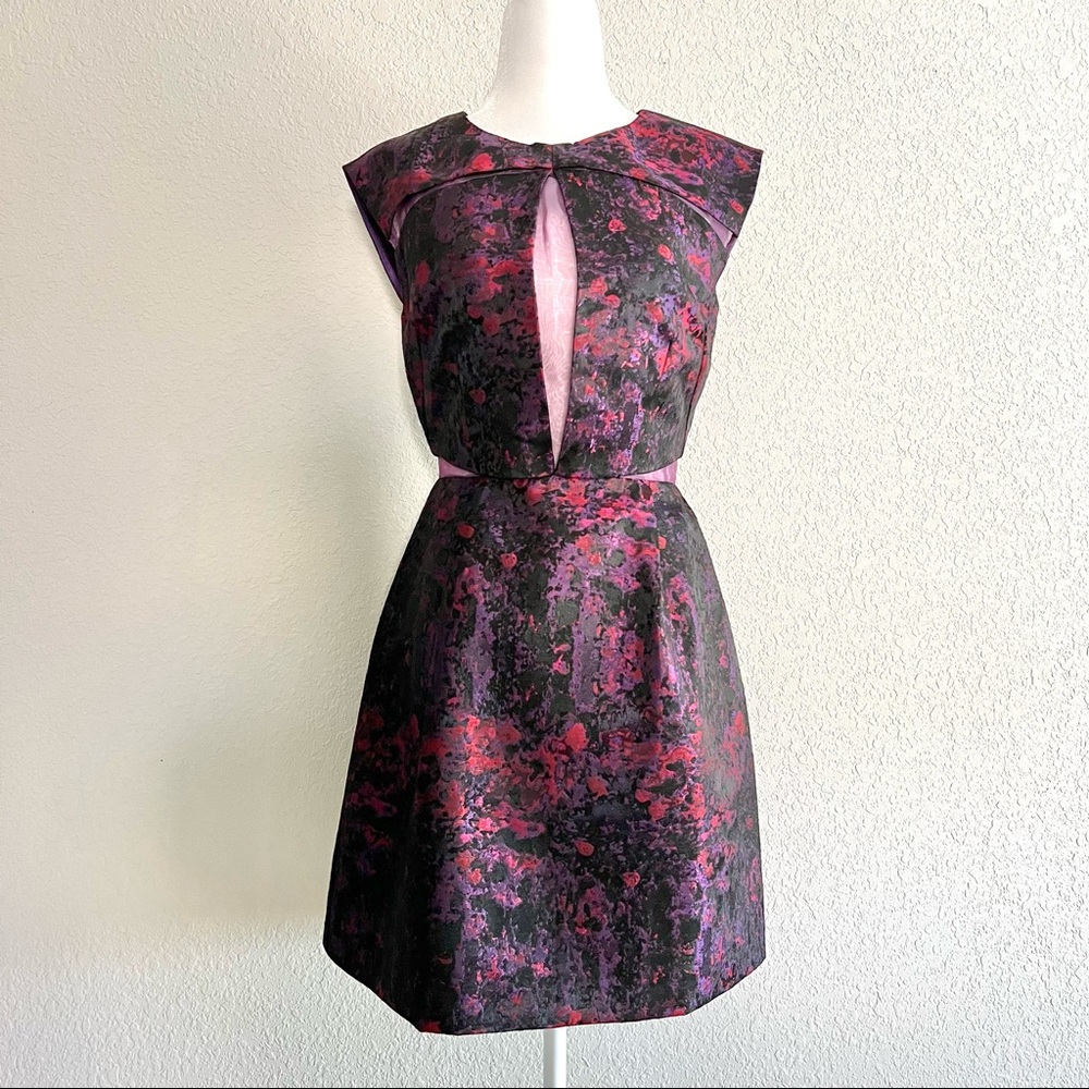 ASOS Purple Jacquard Cutout Dress